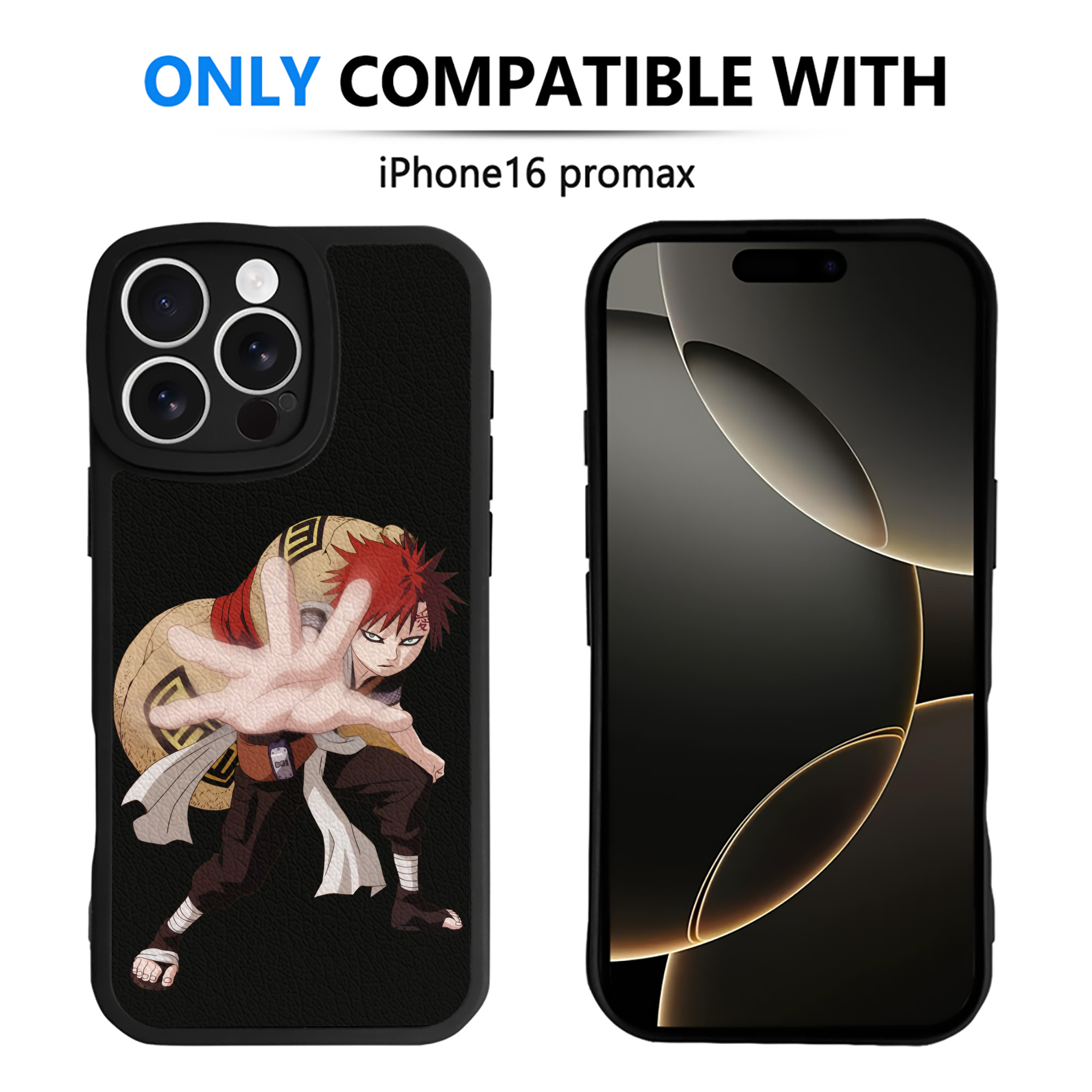 （画像用） NARUTO -ナルト- ガアラ Gaara 【iPhone 16シリーズ対応】シリコンスマホケース（レザー調） 材質：シリコン